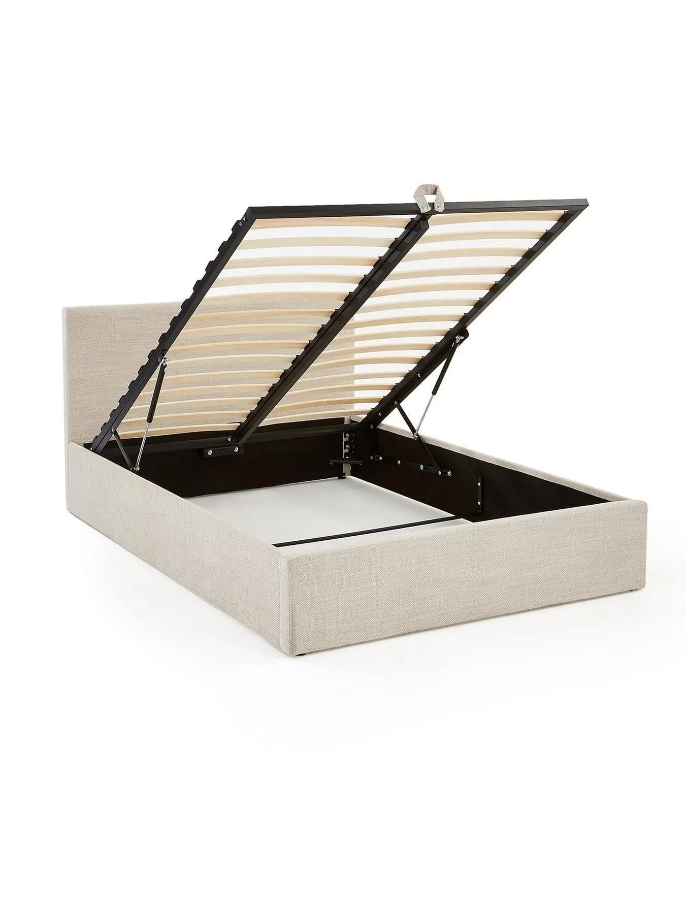 Porto End Lift Up Storage Ottoman Small Double Bed Frame Natural UK - Image 4