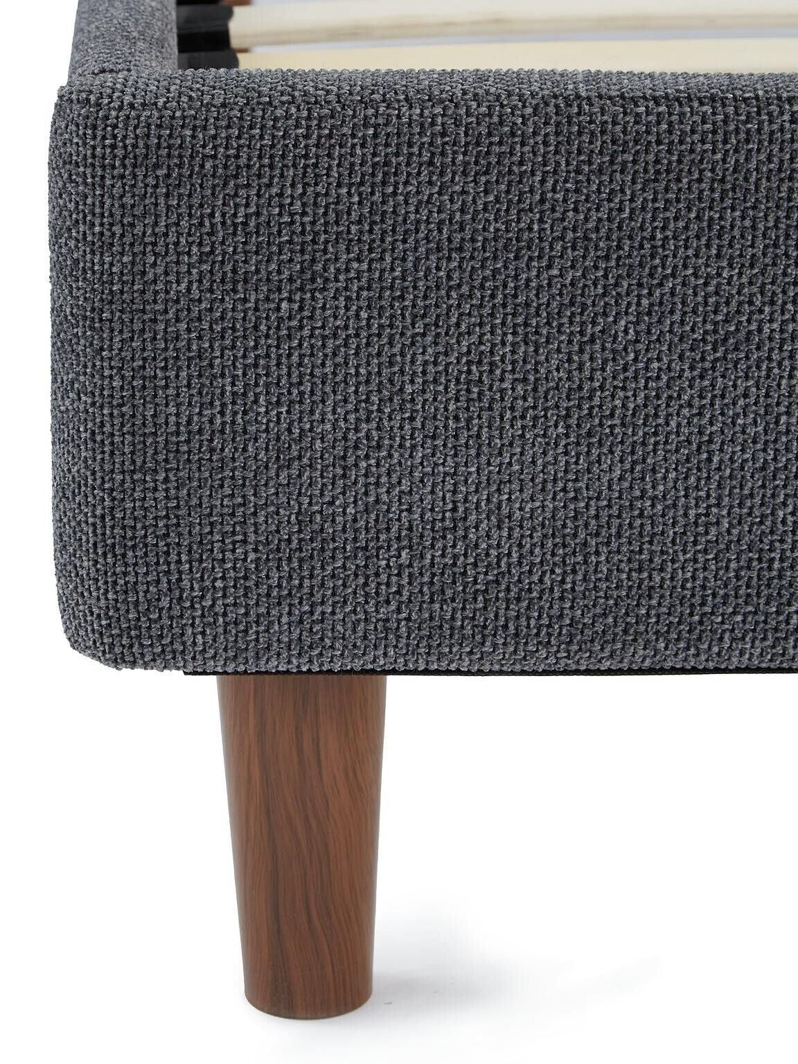 Porto Fabric Double Bed Frame - Dark Grey Stylish Comfortable Bedroom Furniture - Image 6