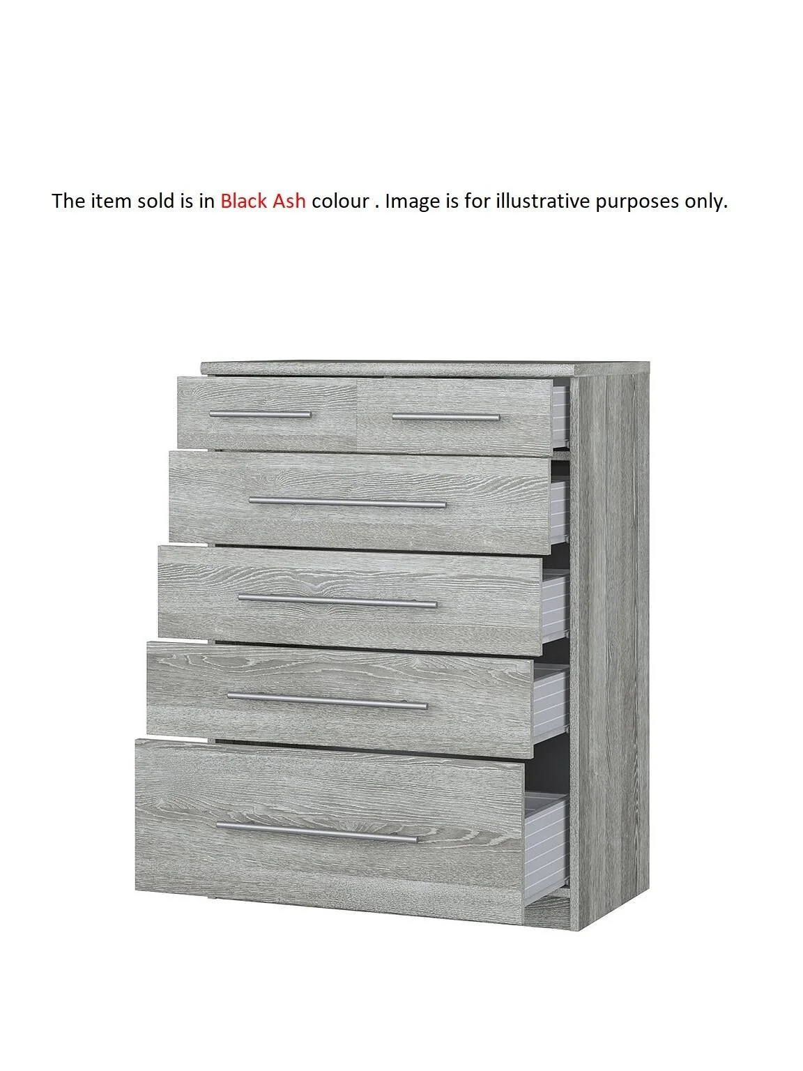 Prague 4 + 2 Chest of Drawers Black Ash Sleek and Spacious Bedroom Storage - Image 2