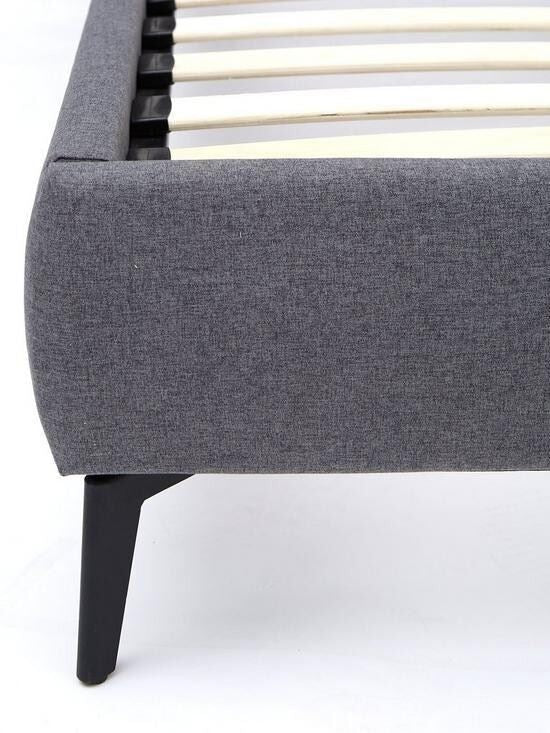 Prague Fabric Double Bed Grey Stylish Comfortable Bed Frame for Bedrooms - Image 4
