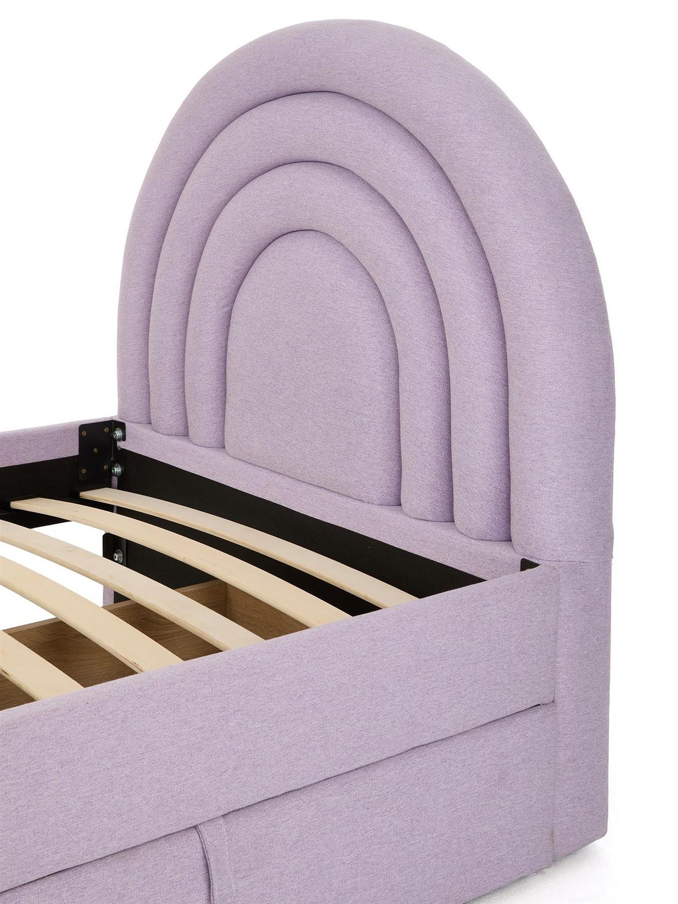 Rainbow Children's Single Bed Frame with Drawers Lilac Kids Bedroom Furniture - Image 5