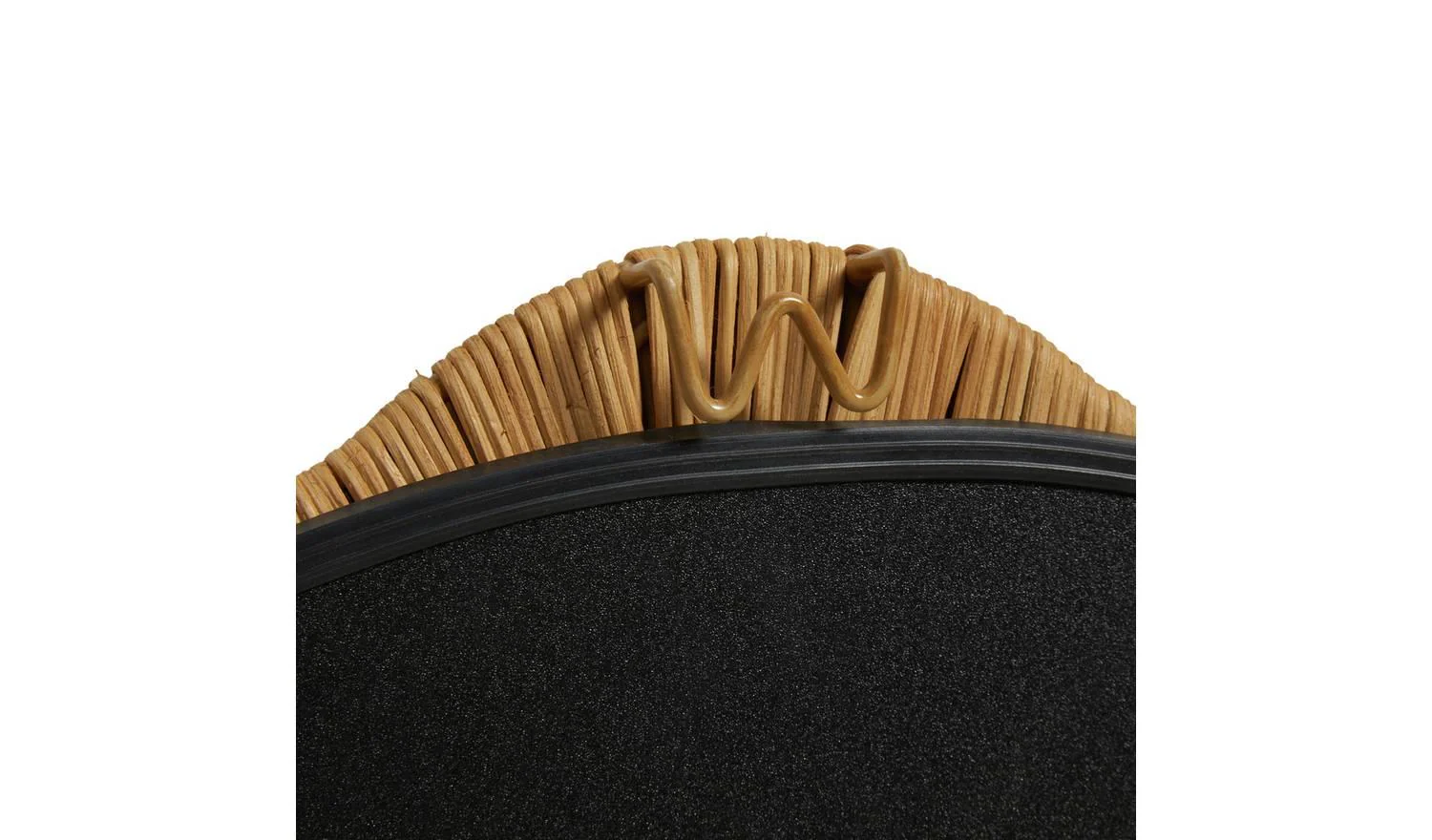Rattan Round Wavy Wall Mirror 60x60cm Bohemian Hallway Decor - Image 4