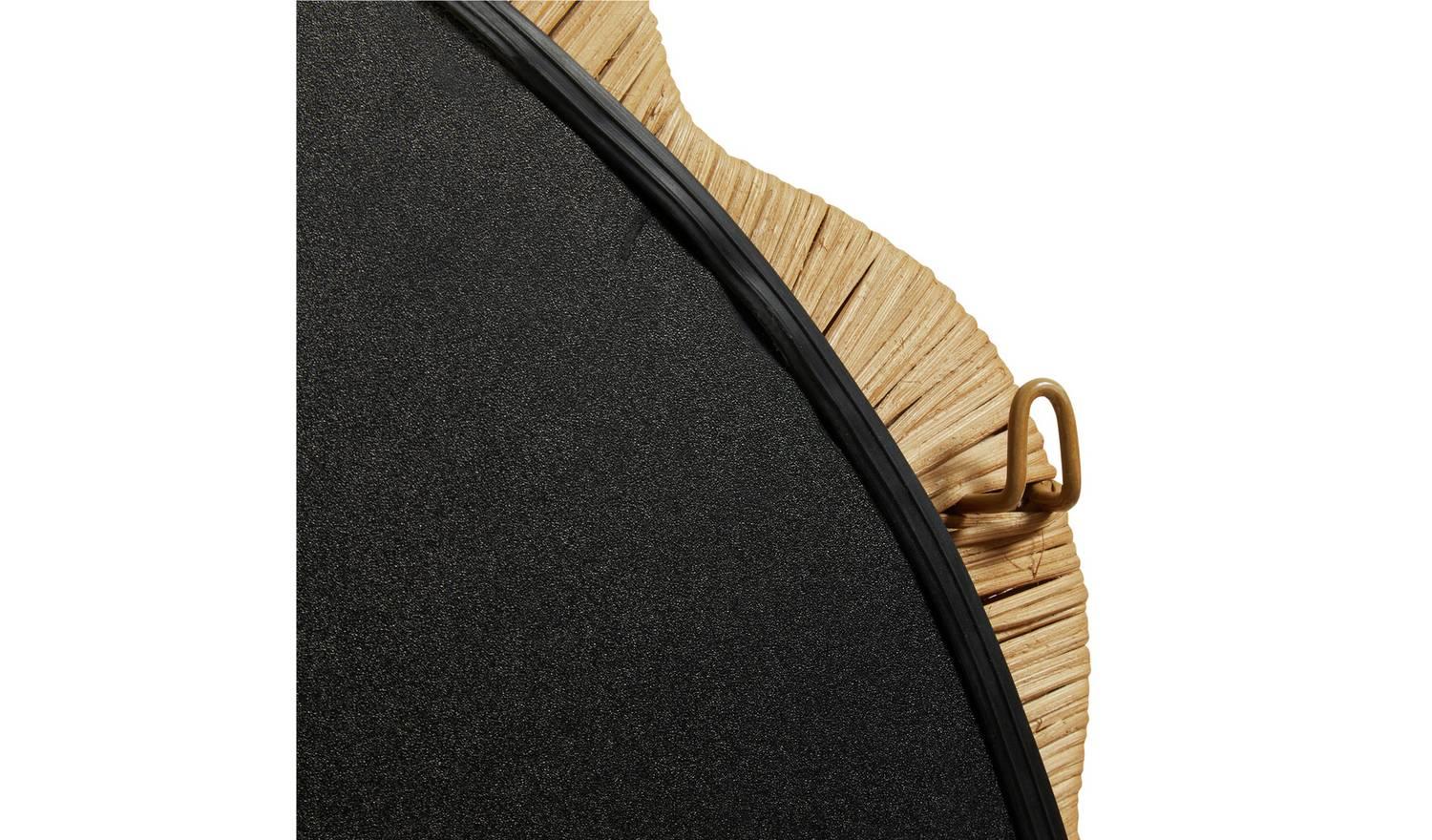Rattan Wavy Wall Mirror 90x60cm Bohemian Hallway Decor - Image 4