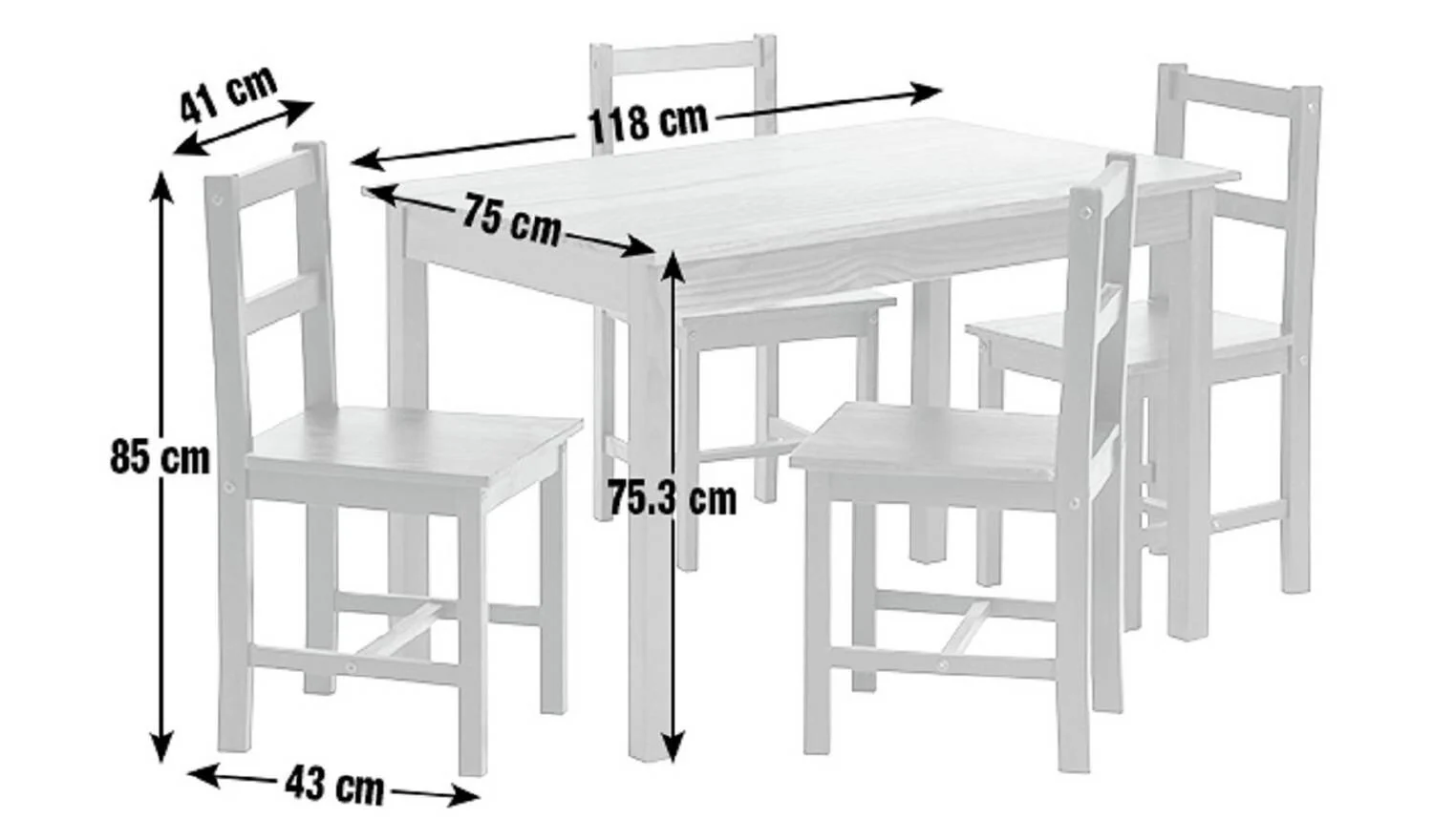 Raye Black Dining Table & 4 Black Chairs Durable Construction Home - Image 6