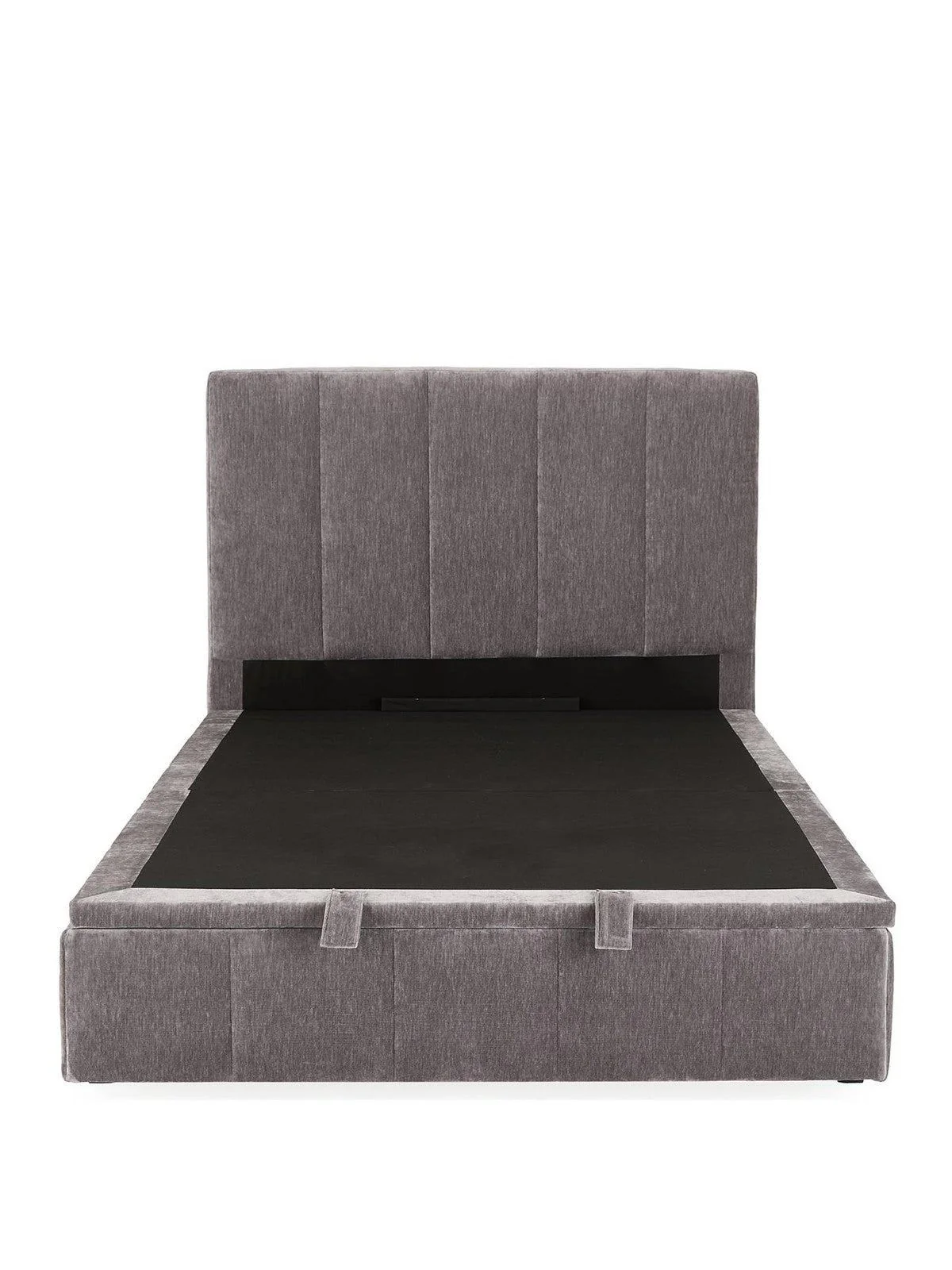 Remy End Lift Up Storage Ottoman Double Bed Grey Fabric Bedroom Furniture UK - Image 2
