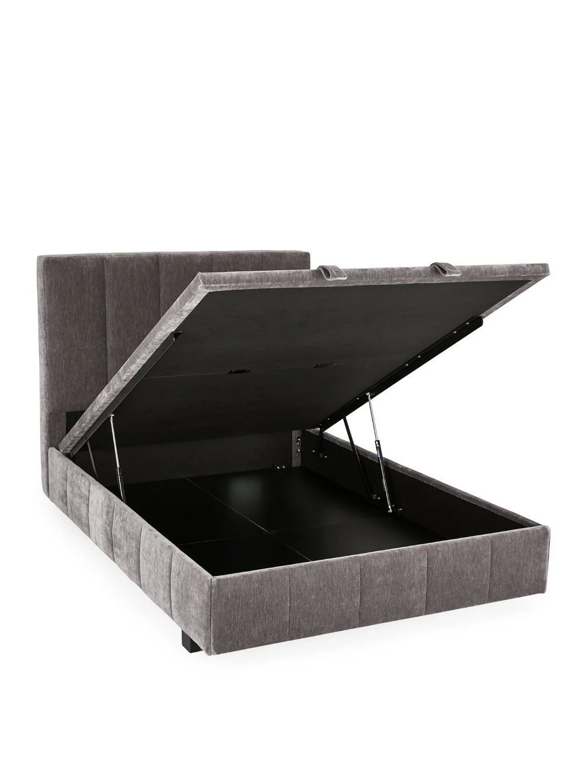 Remy End Lift Up Storage Ottoman King Bed Grey Spacious Storage Bed Design - Image 3