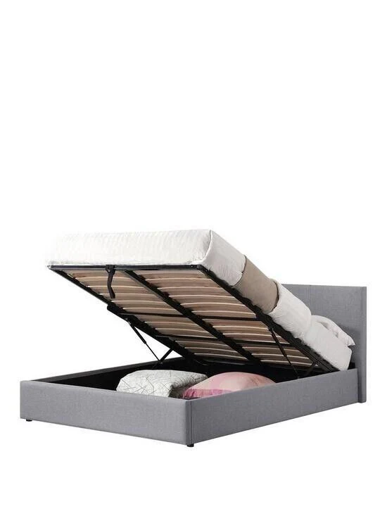 Rialto Ottoman King Size Bed Light Grey Spacious and Stylish Bed Frame