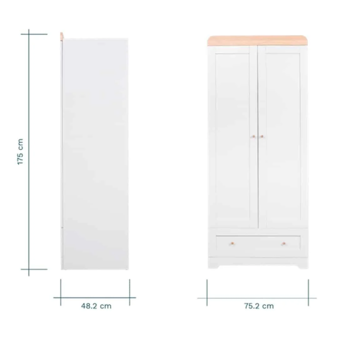 Rio Wardrobe Dove Grey Oak | Nursery Storage 175cm H - Image 3