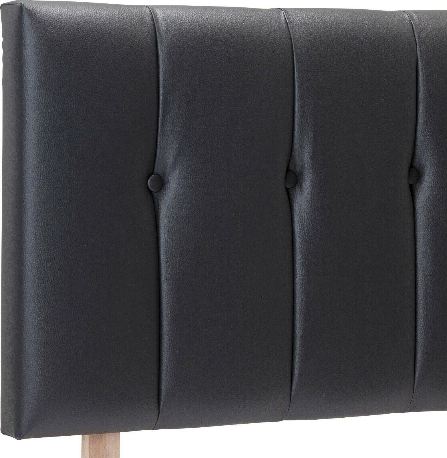 Rushden Double Headboard Black Upholstered Stylish and Comfortable Bed Support - Image 2