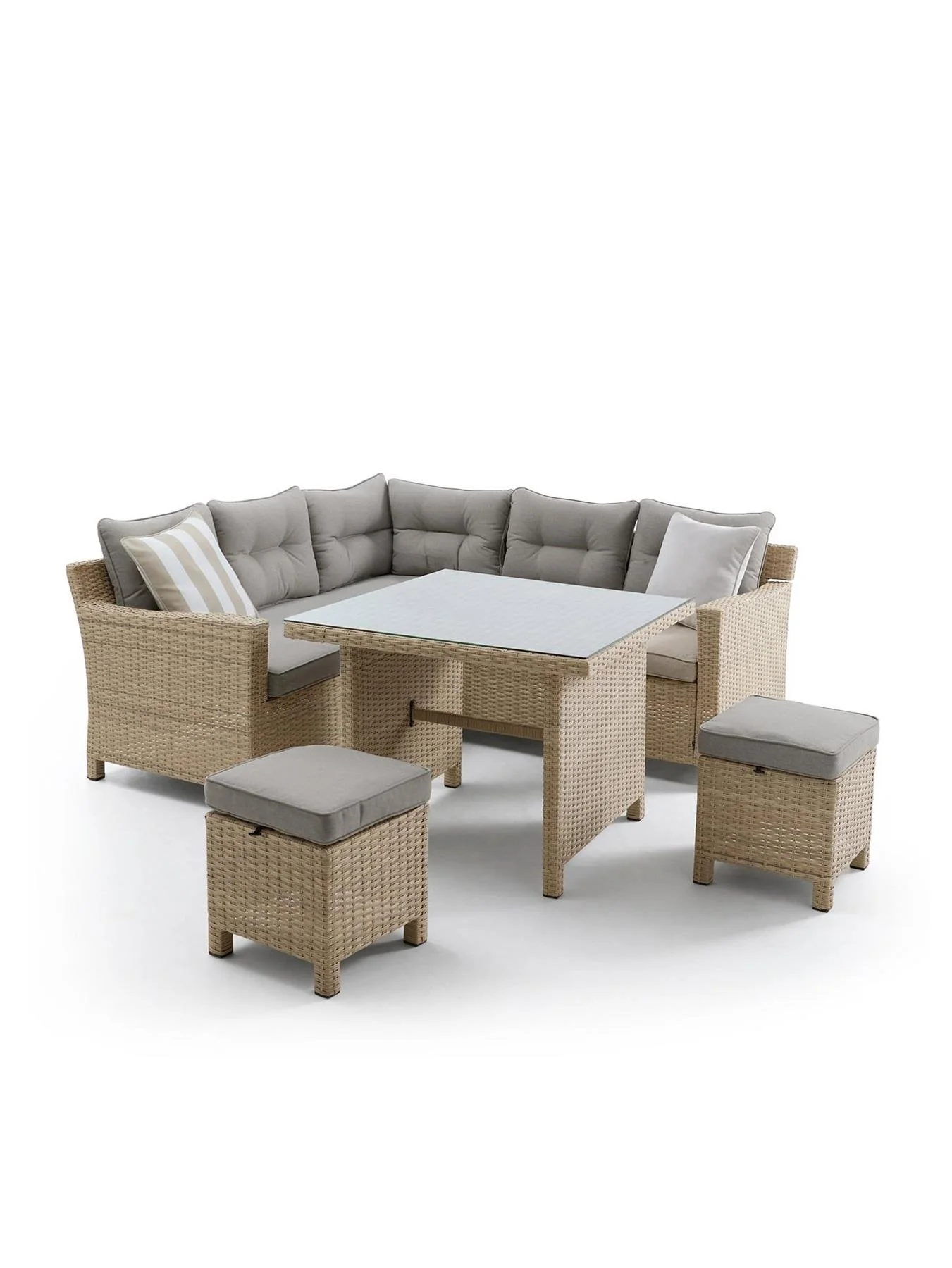 Sarasota Compact Corner Dining Set Garden Patio Outdoor Furniture - Image 3