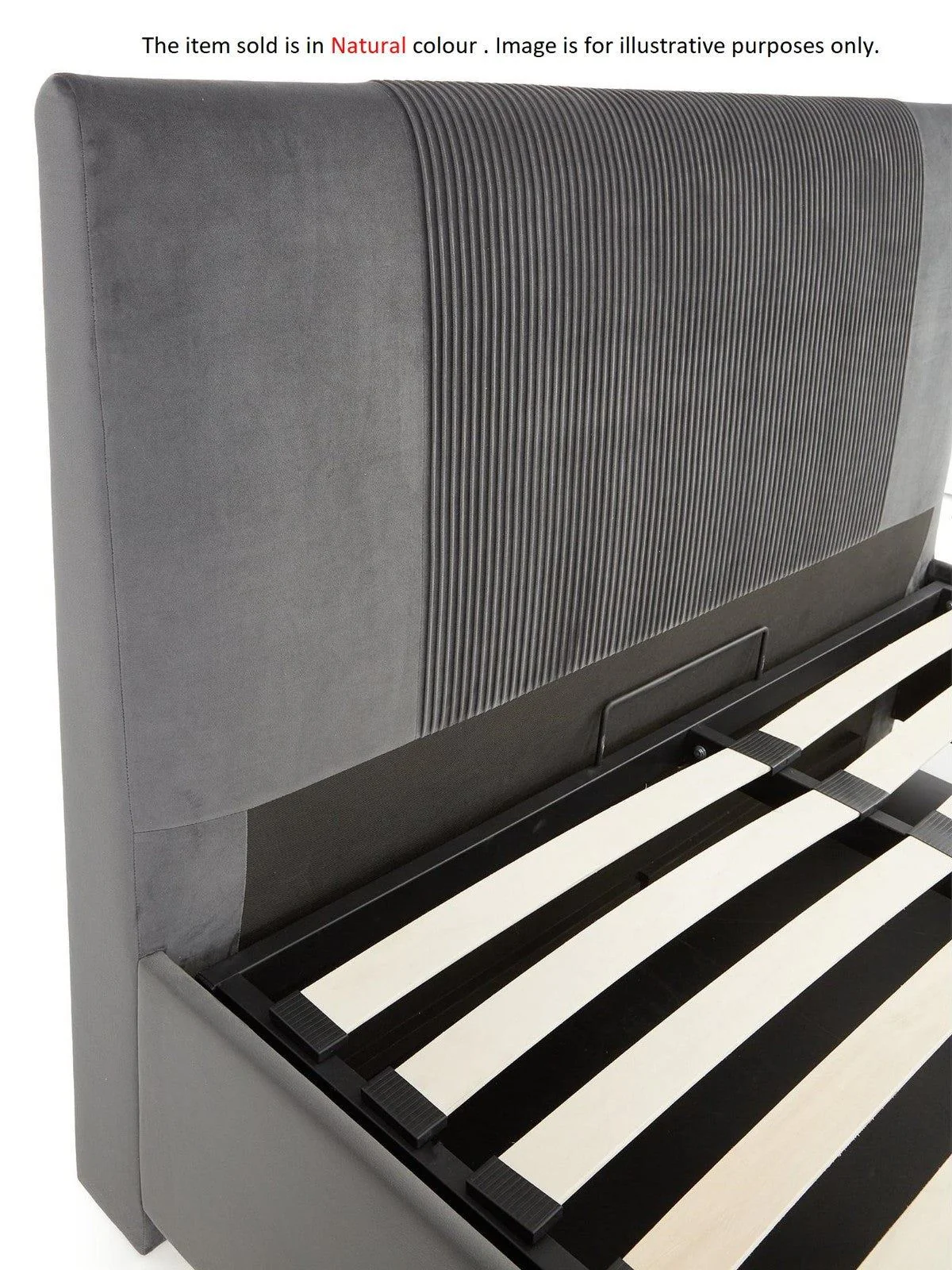 Serenity End Lift Up Storage Ottoman King Bed Natural Fabric Bedroom UK - Image 3