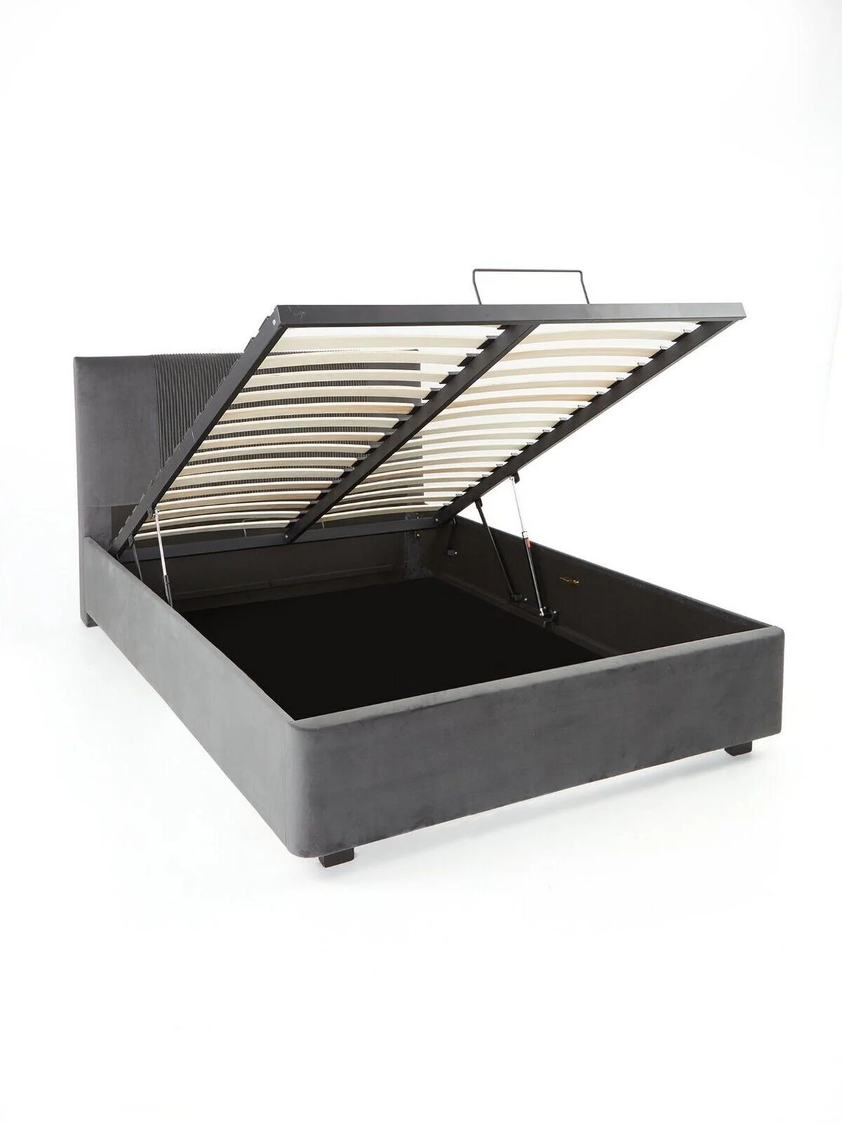 Serenity Lift Up Ottoman Fabric Bed King Size Grey Spacious Bedroom Storage