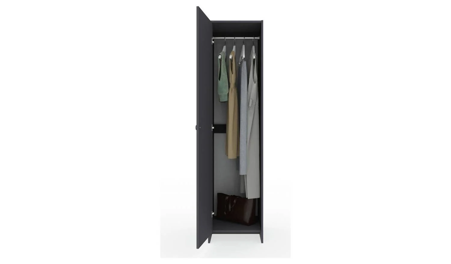 Seville 1 Door Wardrobe - Anthracite - Image 3