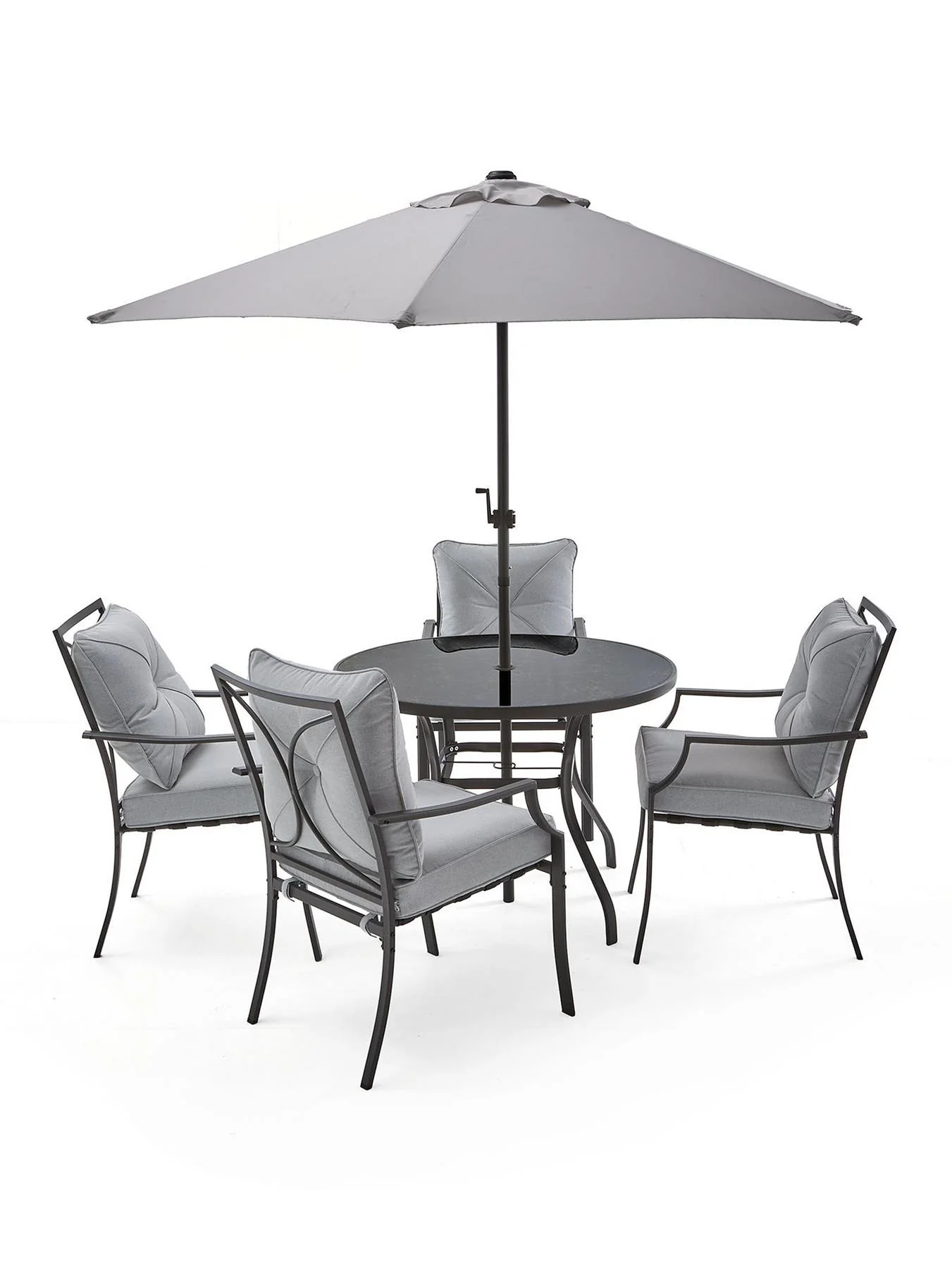 Seville 6 Piece Cushioned Dining Set Garden Patio Furniture UK - Image 2