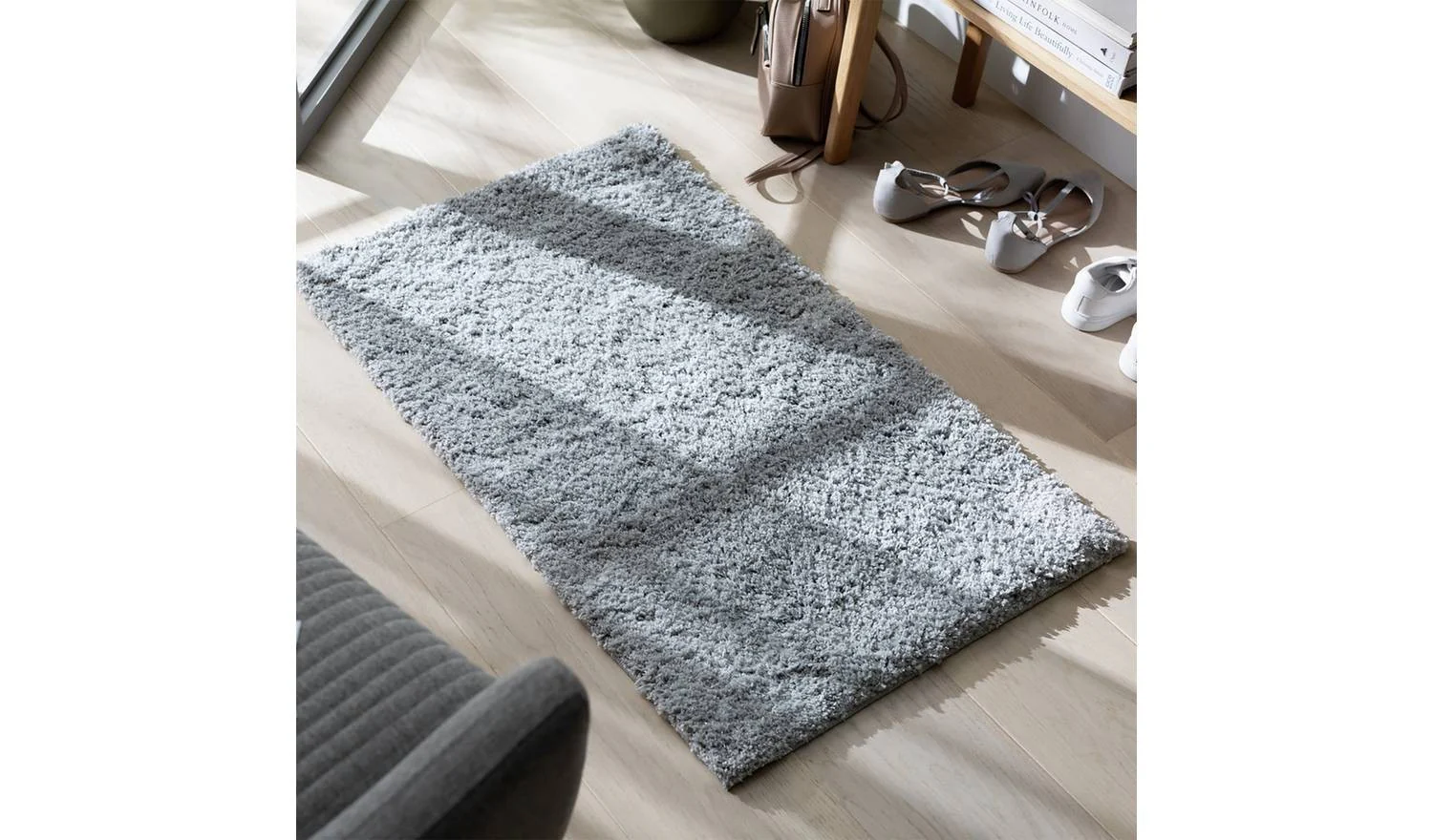 Shimmer Grey Cut Pile Rug 120x170cm Soft Living Room Bedroom Floor