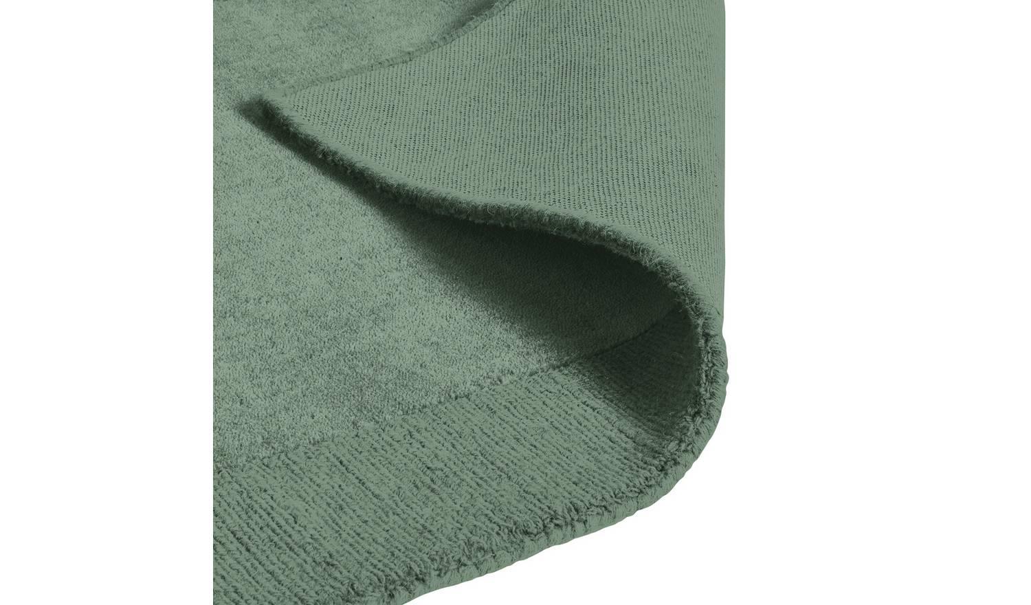 Simple Border Green Wool Cut Pile Runner 66x200cm Hallway Carpet - Image 4