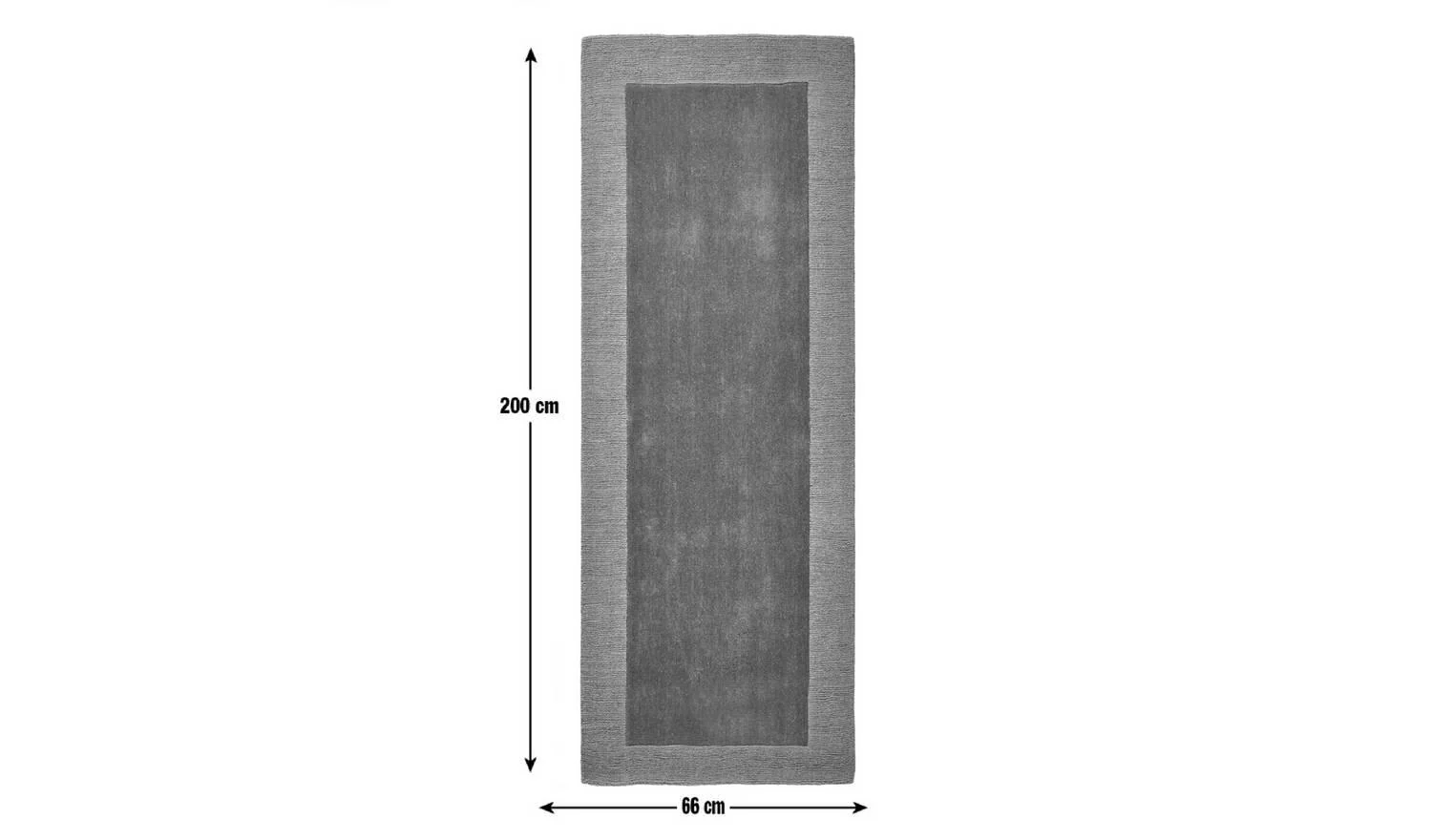 Simple Border Green Wool Cut Pile Runner 66x200cm Hallway Carpet - Image 5