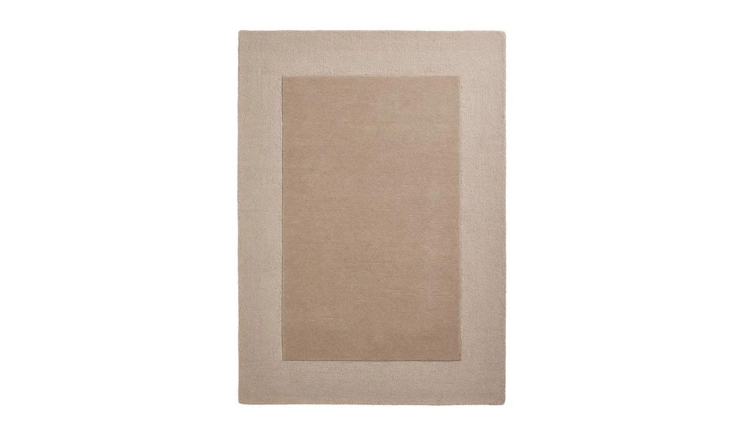Simple Border Taupe Wool Cut Pile Rug 120x170cm Traditional Home Decor - Image 2