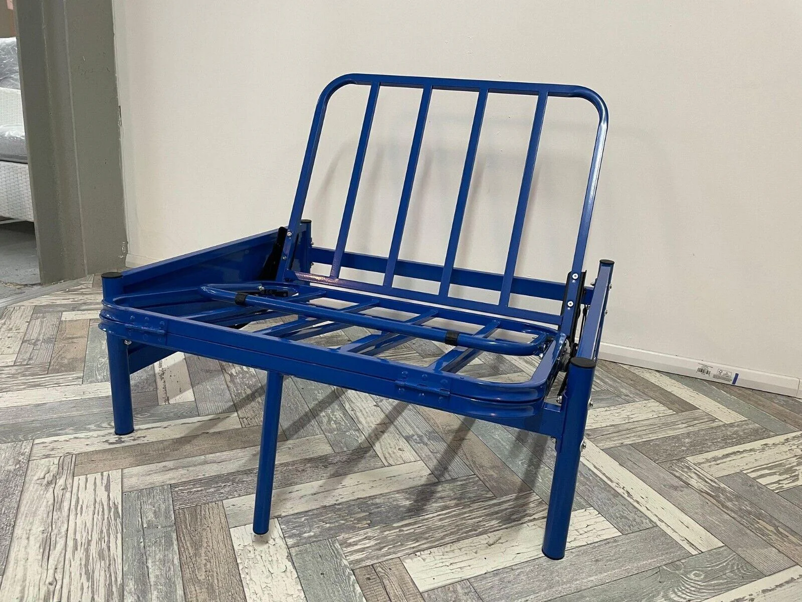 Single Metal Futon Blue Frame Only Durable and Stylish Living Room Furniture - Image 2