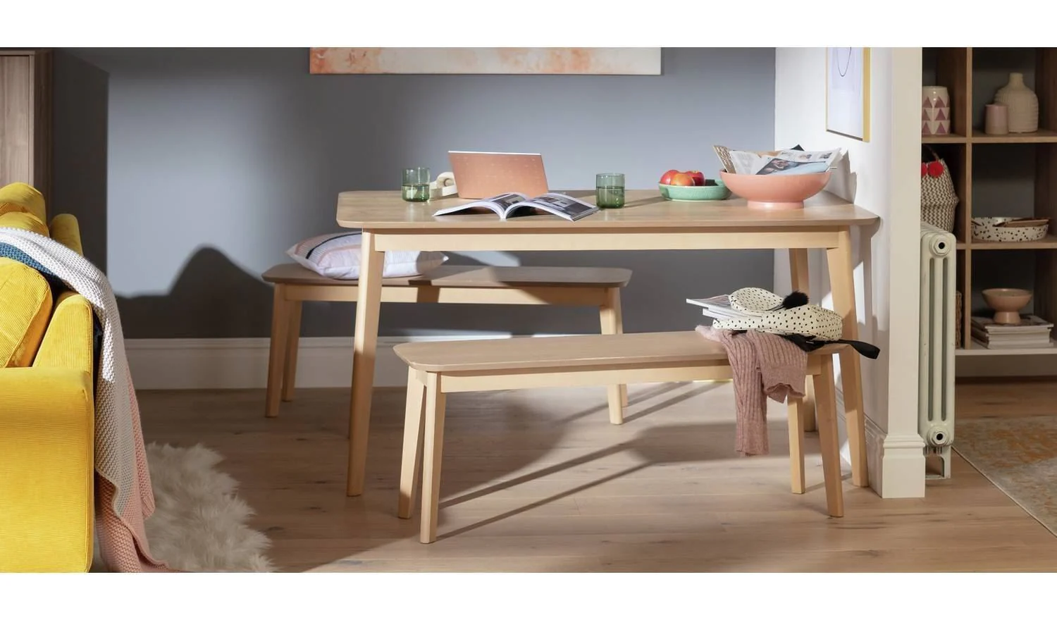 Skandi Oak Veneer 6 Seater Dining Table Modern and Elegant Dining Room Decor - Image 2
