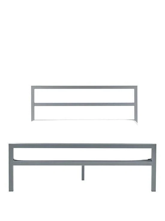 Soto Single Metal Bed Silver Sturdy and Stylish Bed Frame for Any Room - Image 2