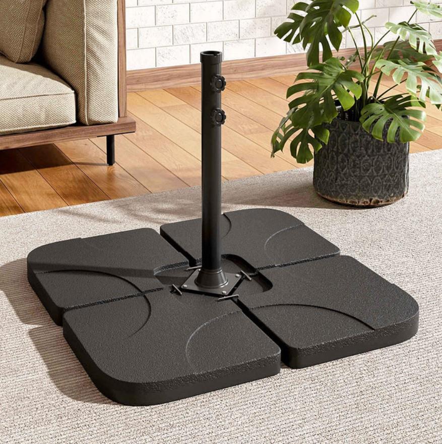 Square Plastic Garden Parasol Base Stand Heavy Duty Outdoor