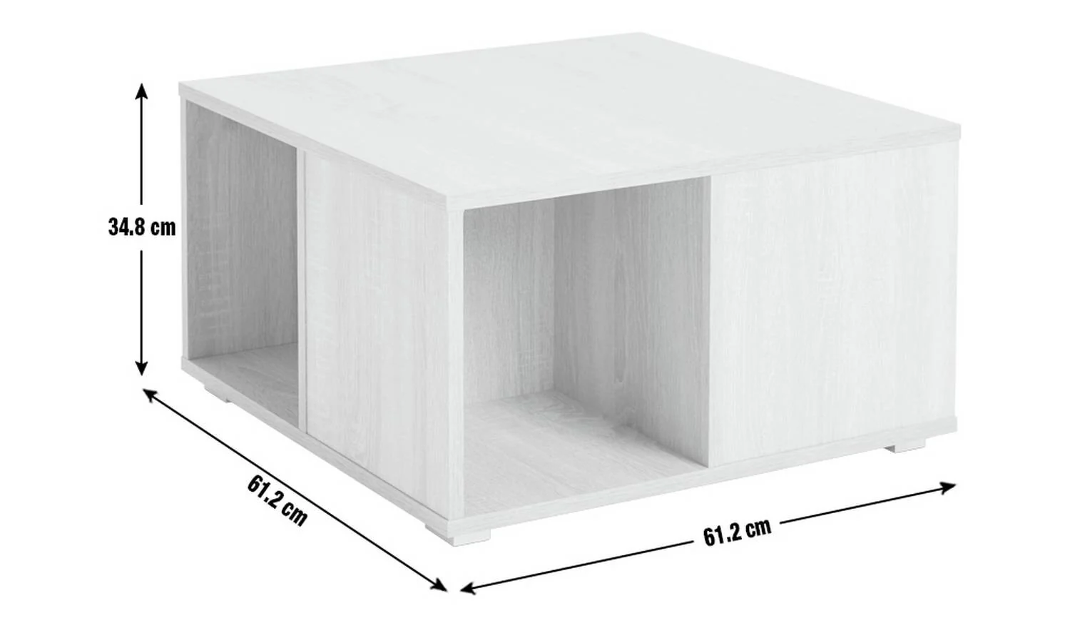 Squares Coffee Table White Modern Living Room Furniture Storage Organiser - Image 6