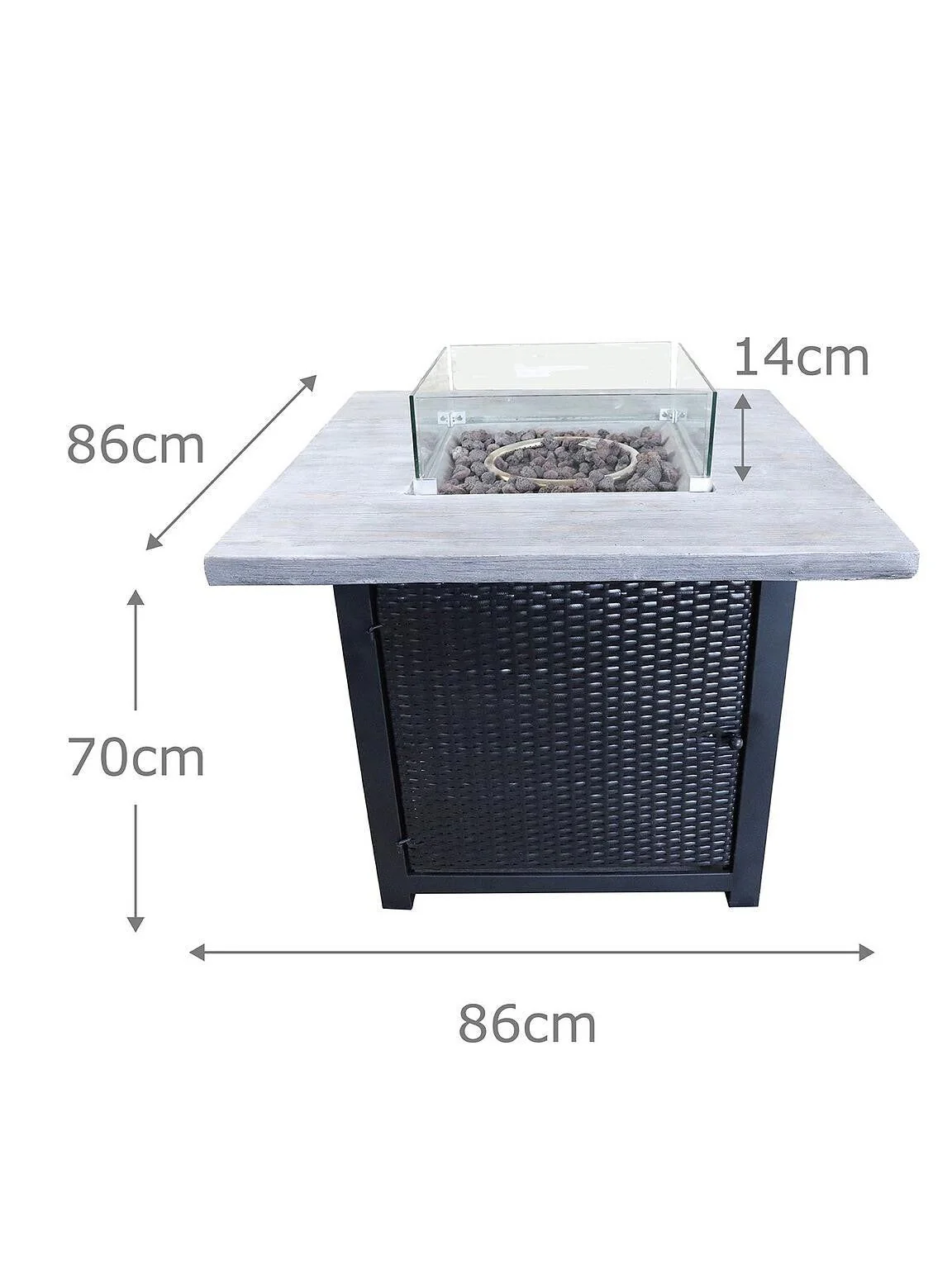 Teamson Home Outdoor Gas Fire Pit Rattan Easy Ignition - Image 2
