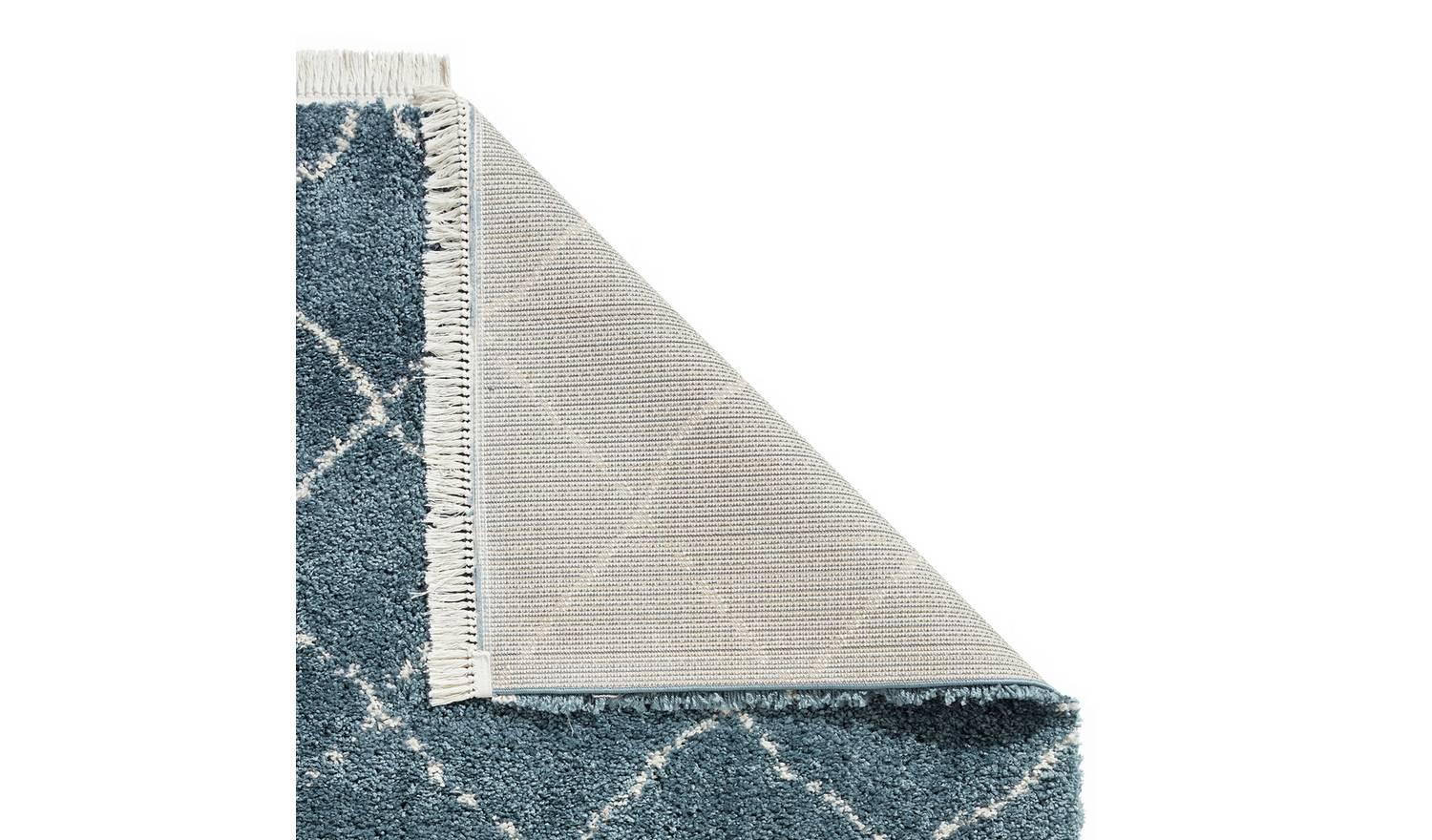 Think Rugs Boho Blue Shaggy Rug 120x170cm Soft Living Room Bedroom Floor - Image 3