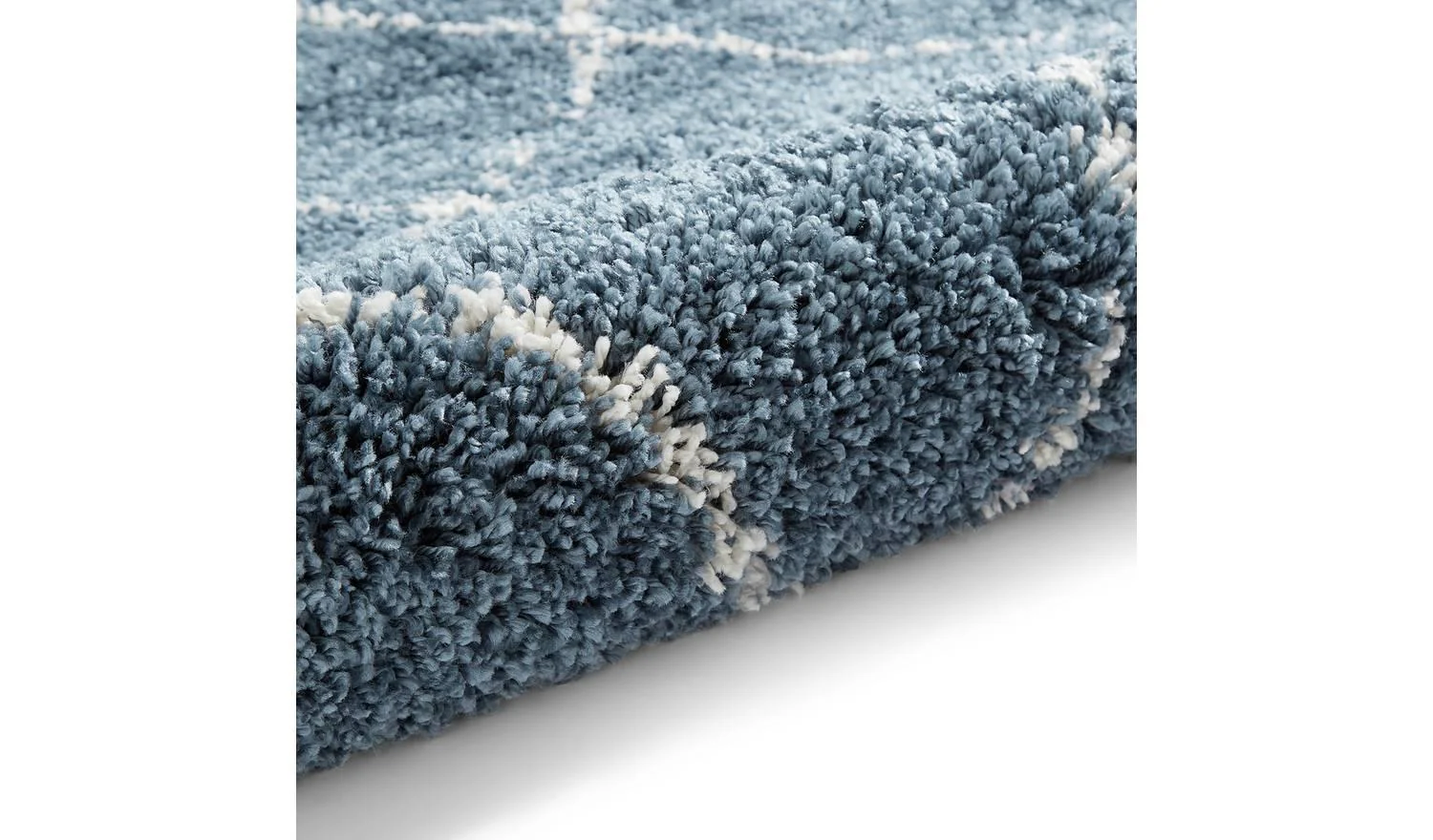 Think Rugs Boho Blue Shaggy Rug 120x170cm Soft Living Room Bedroom Floor - Image 7
