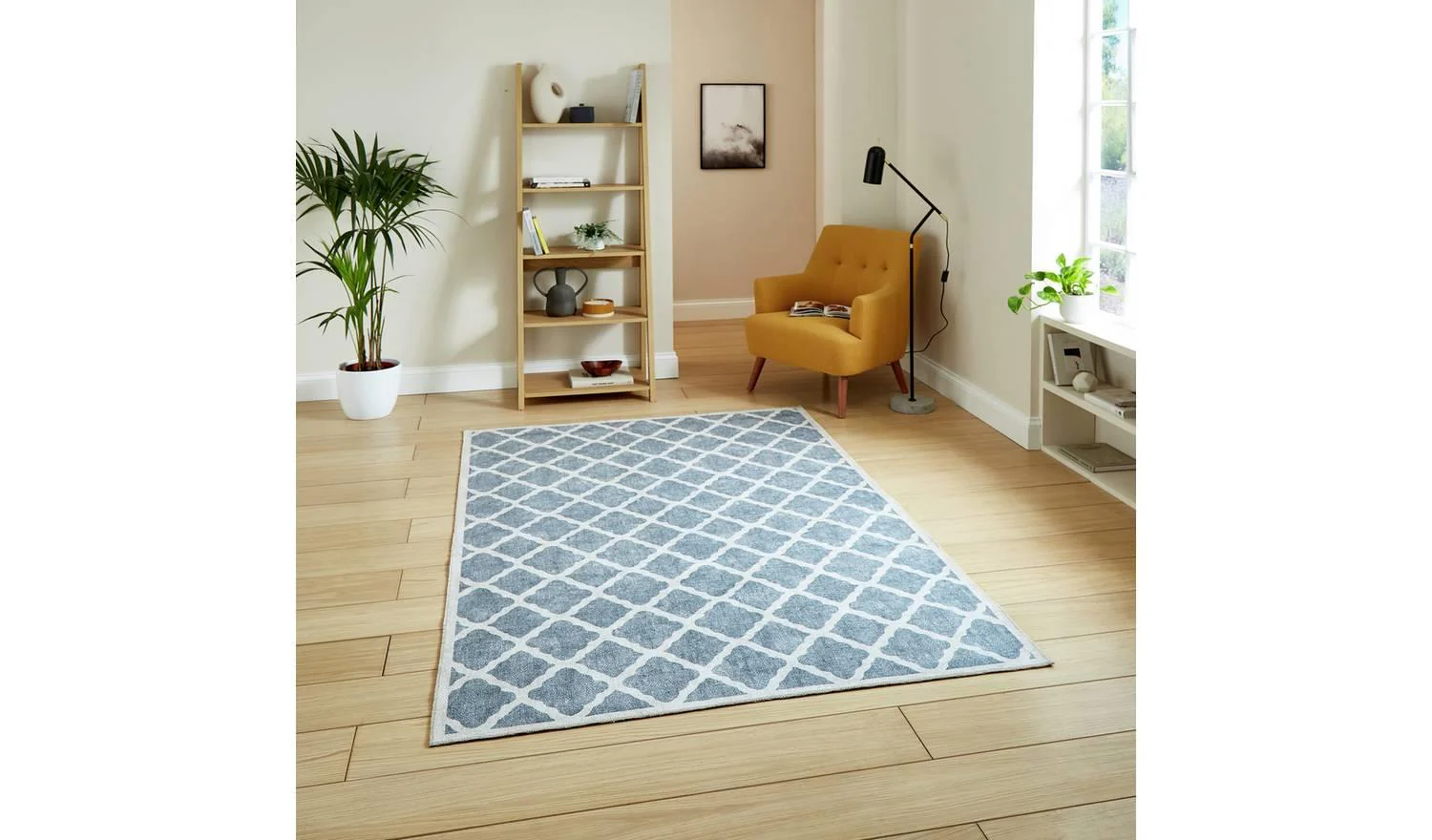Think Rugs Washable Coral Grey Flatweave Rug 122x170cm Modern Home Decor