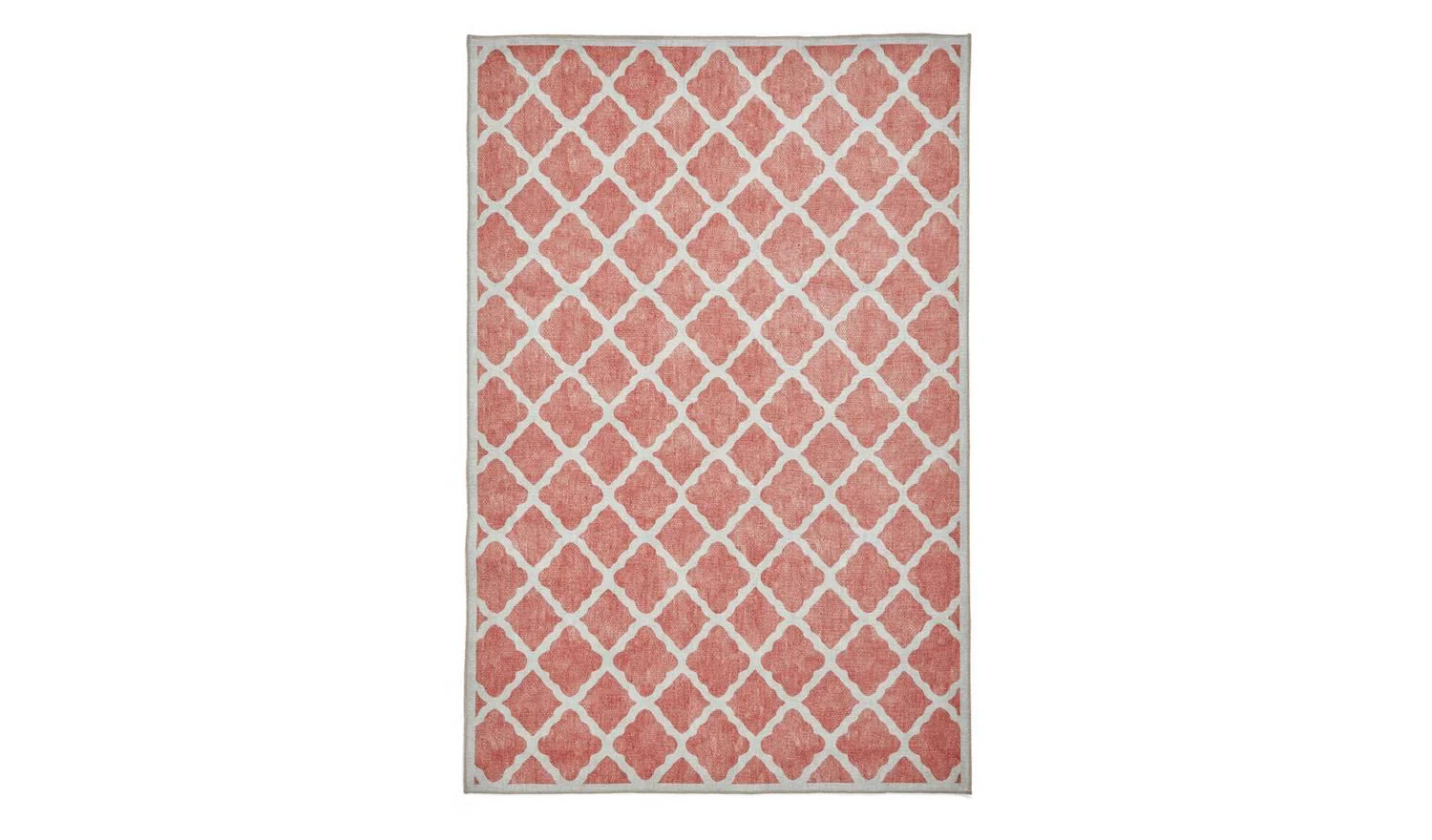 Think Rugs Washable Coral Orange Flatweave Rug 122x170cm Living Room Floor - Image 2