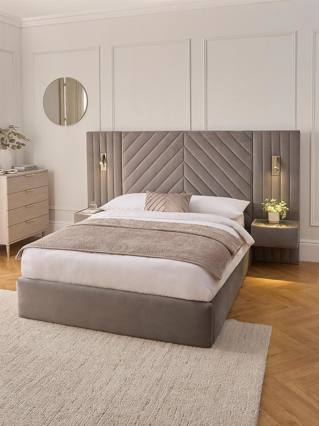 Torrance Double Bed Grey Easy Assembly UK