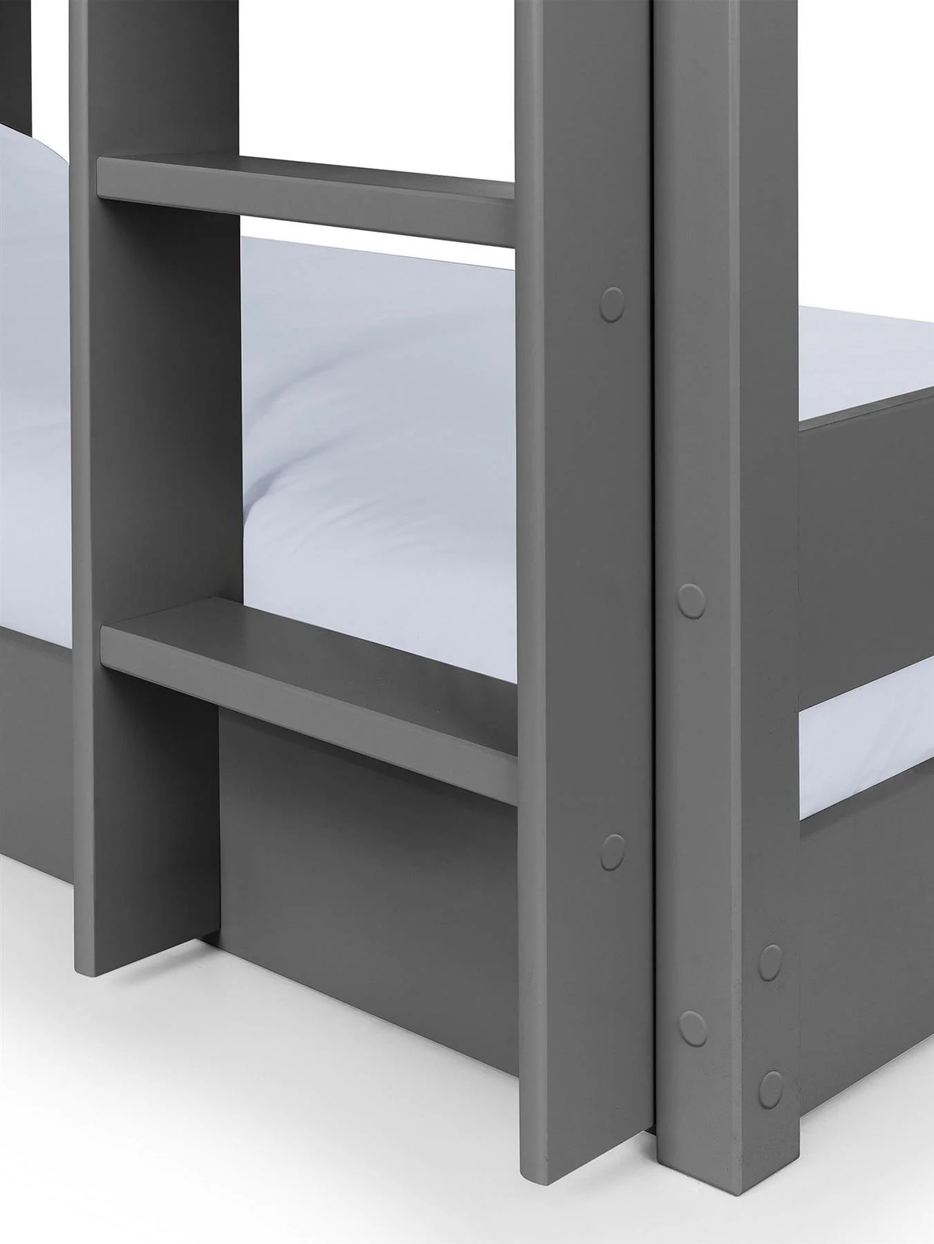 Trio Triple Bunk Bed Anthracite Grey With Ladder And Guard Rails - Image 4