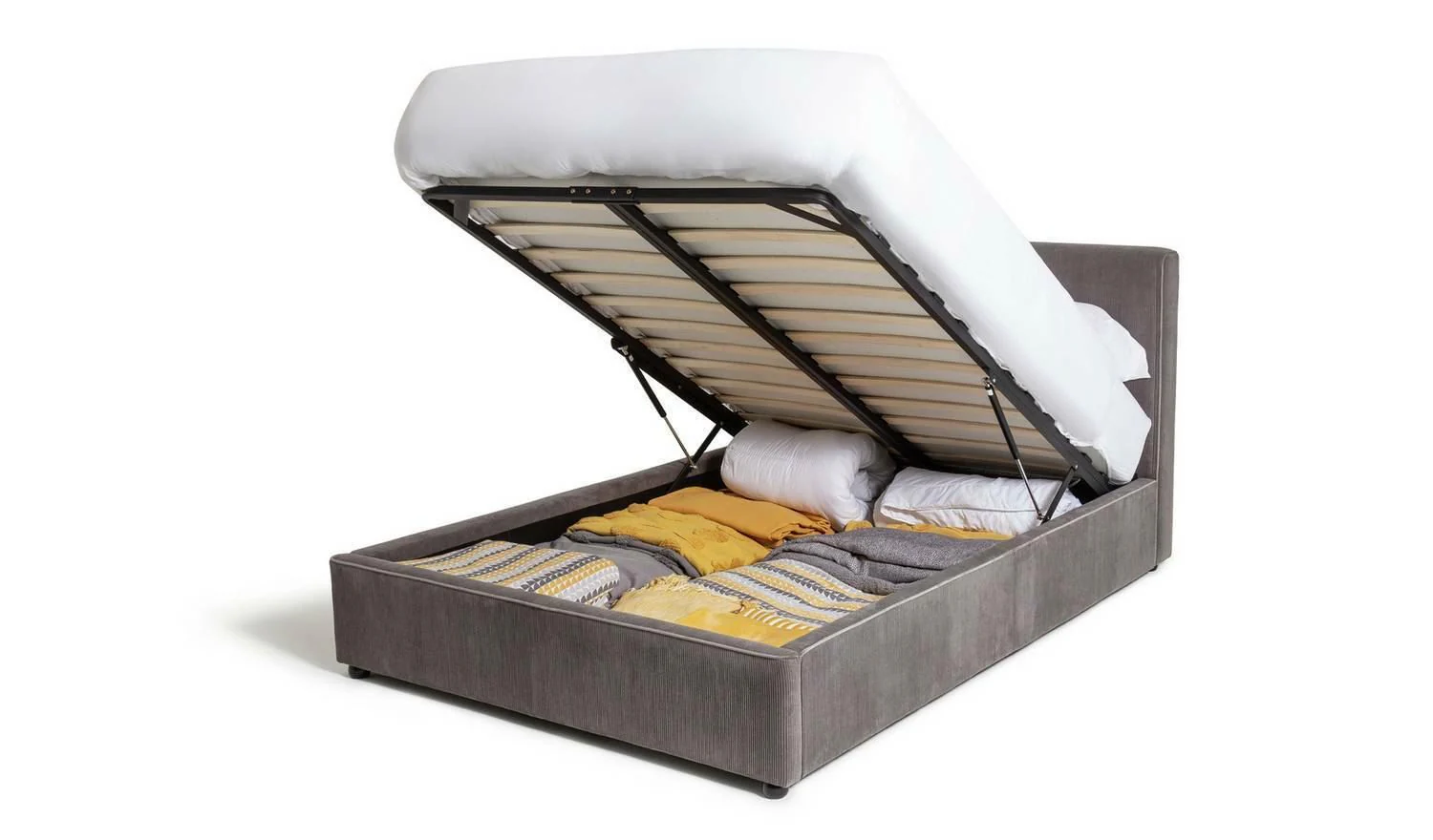 Tristan Kingsize Ottoman Bed Frame Grey with Lift-Up Storage for Modern Bedrooms - Image 7