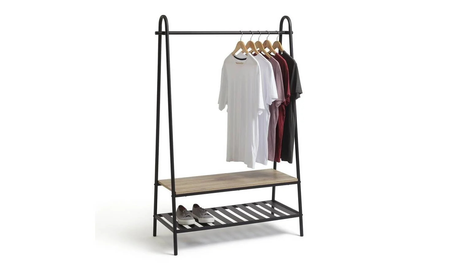 Turner Clothes Rail with Shoe Rack - Black - Image 3