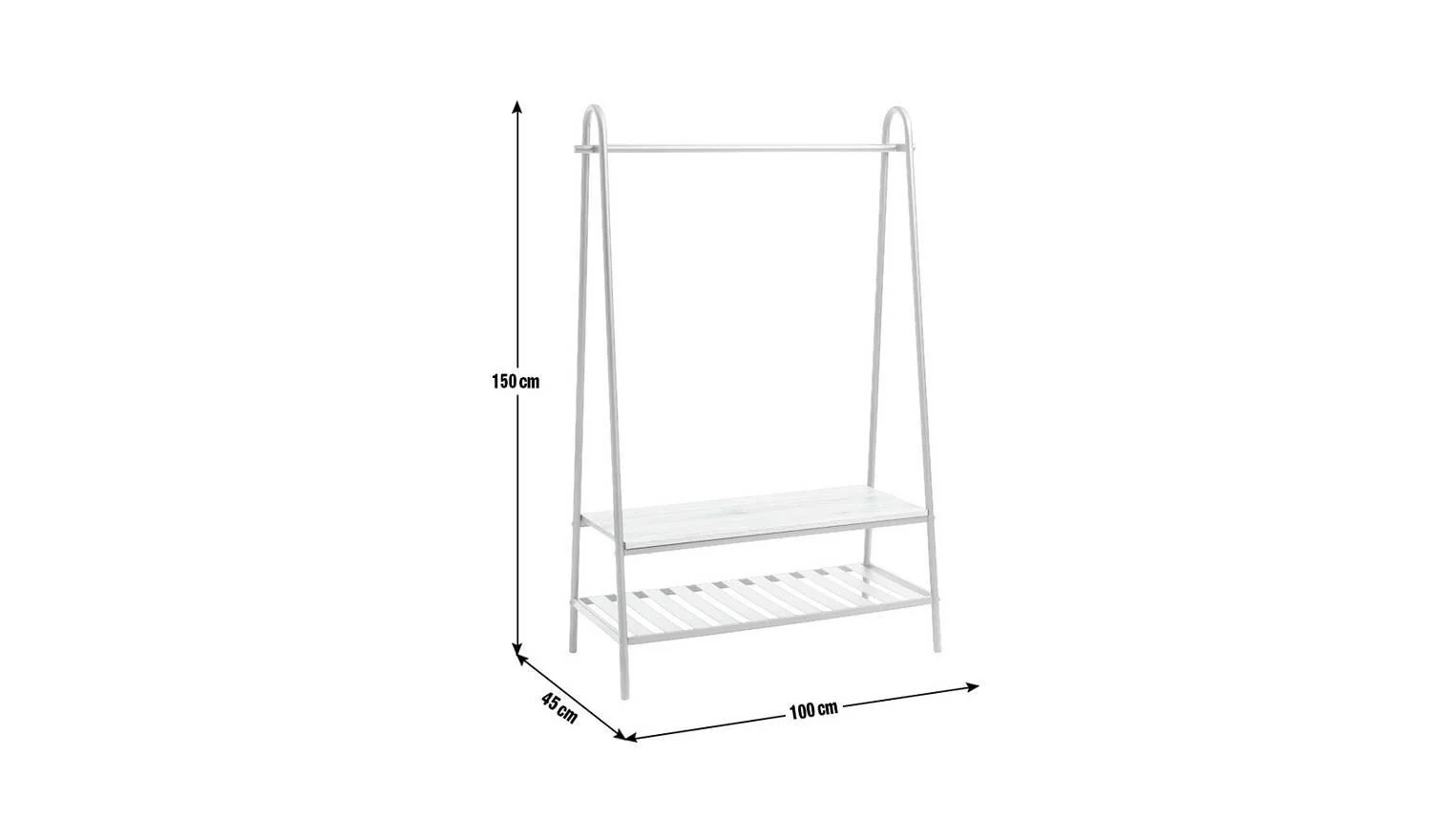 Turner Clothes Rail with Shoe Rack - Black - Image 9