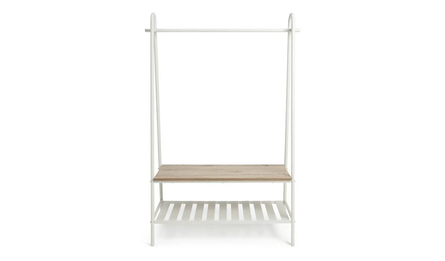 Turner Double Clothes Rail White Garment Rail Wardrobe Storage Organiser - Image 4