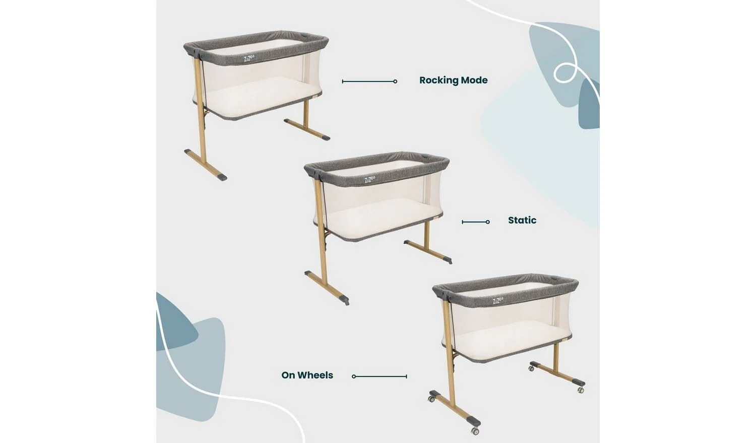 Tutti Bambini Zizee Essential Crib Oak Charcoal - Image 15