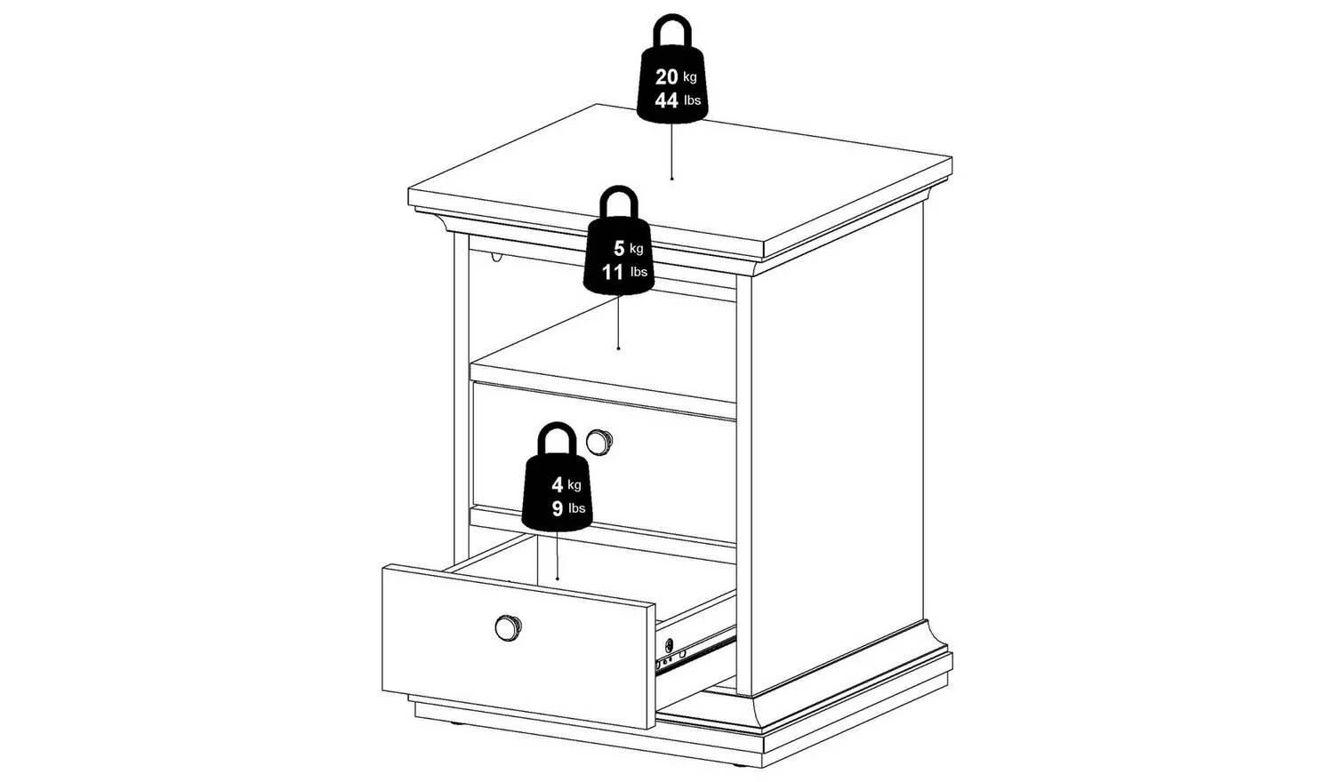 Tvilum Paris 2 Drawer Bedside Table - Grey - Image 10