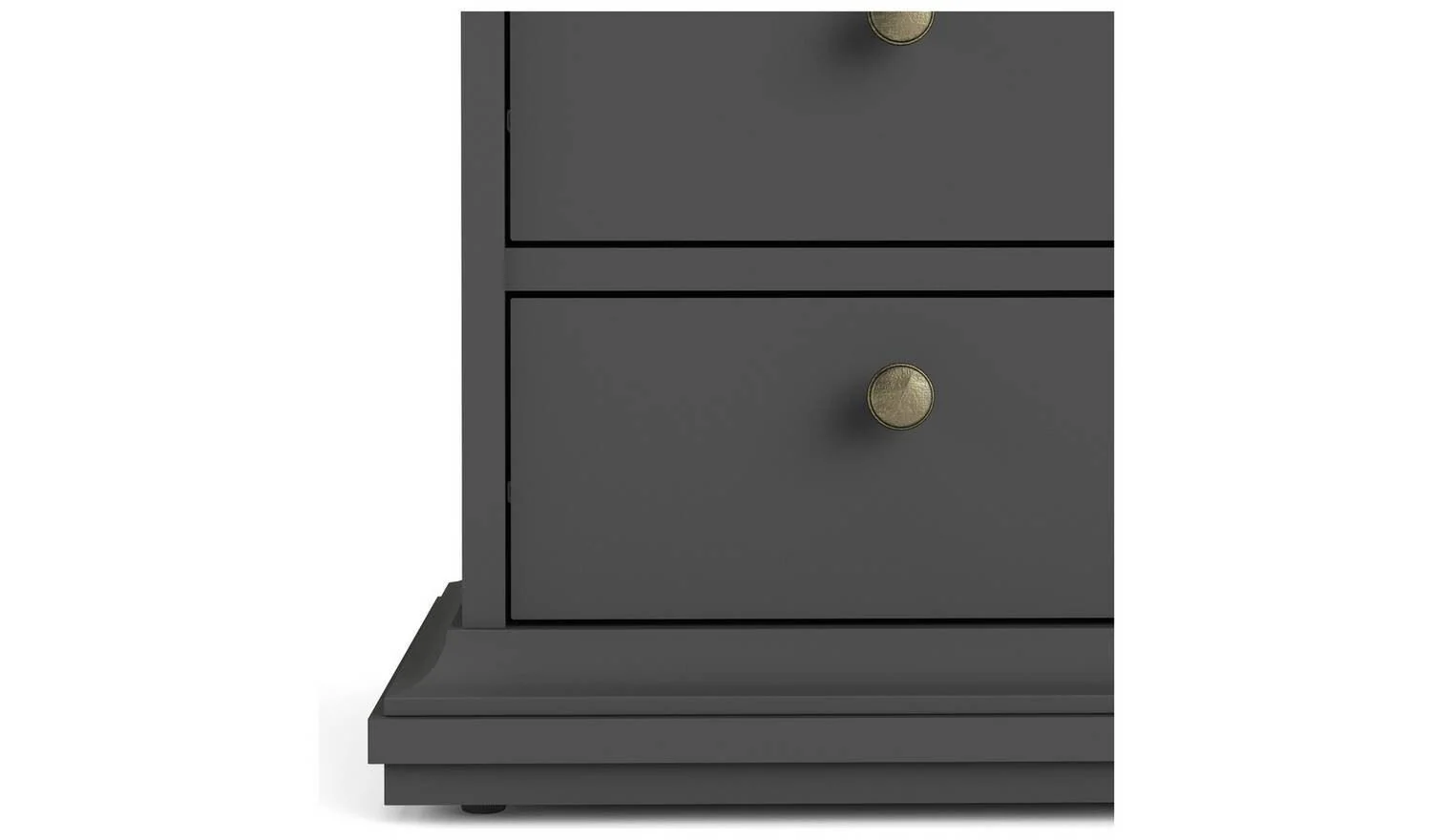 Tvilum Paris 2 Drawer Bedside Table - Grey - Image 4
