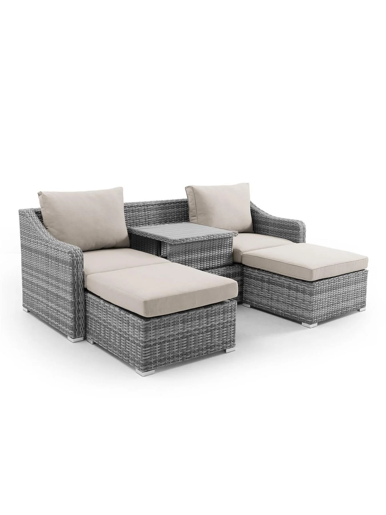 Verdura Multi-Position Duo Sofa Set Grey Outdoor Patio Lounge Furniture - Image 3