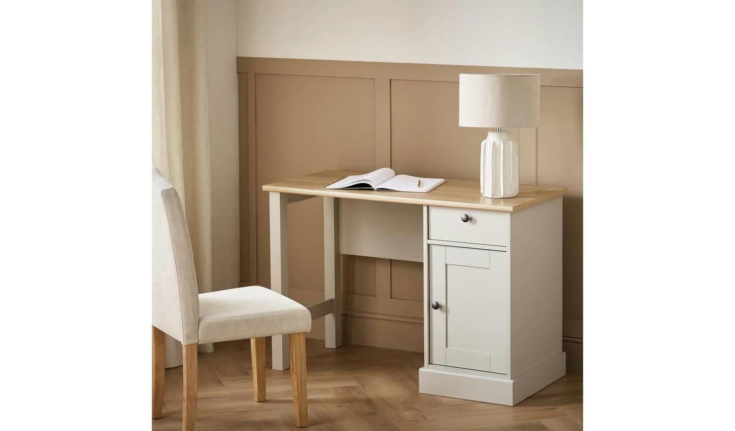 Winchester 1 Drawer Office Desk Natural French Home Office Furniture - Image 3