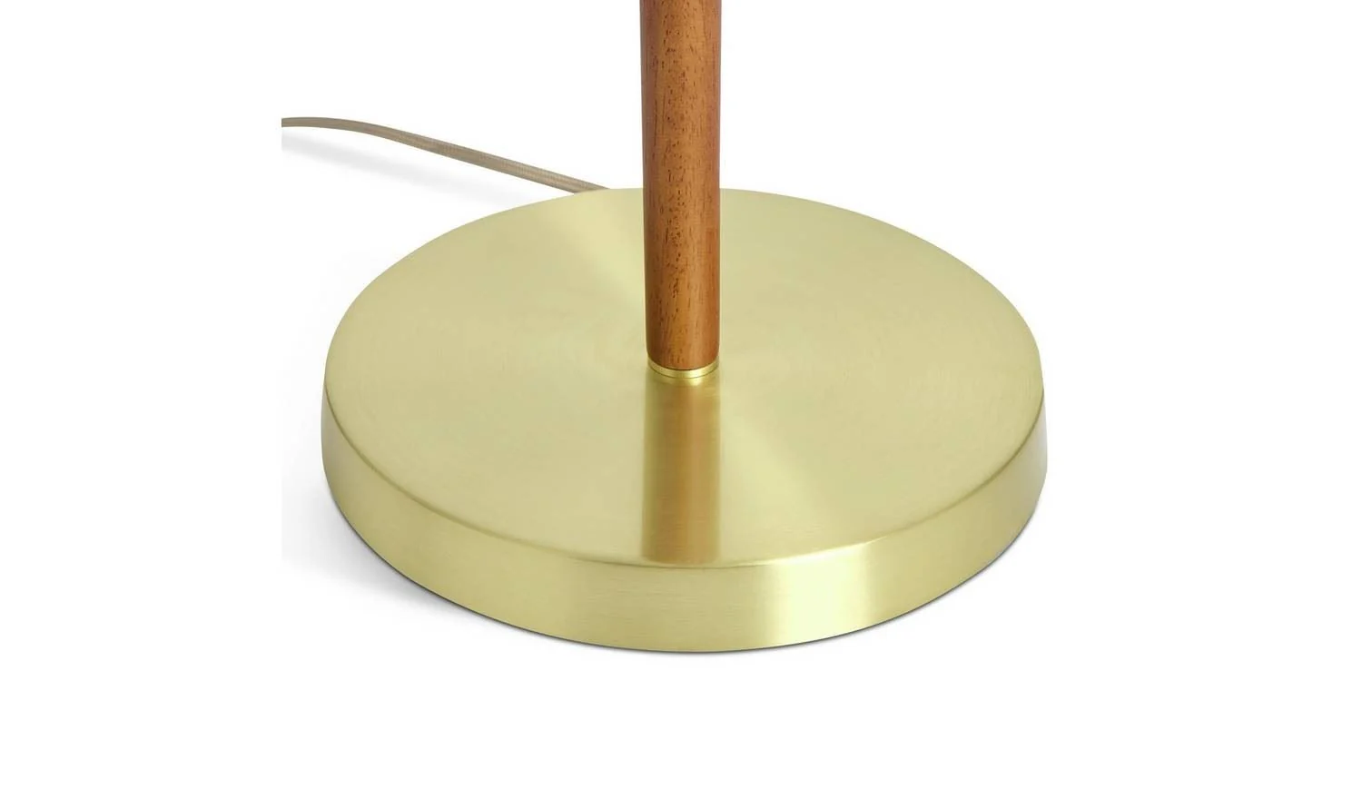Wood and Brass Stick Floor Lamp Walnut Natural Modern Reading Light - Image 6