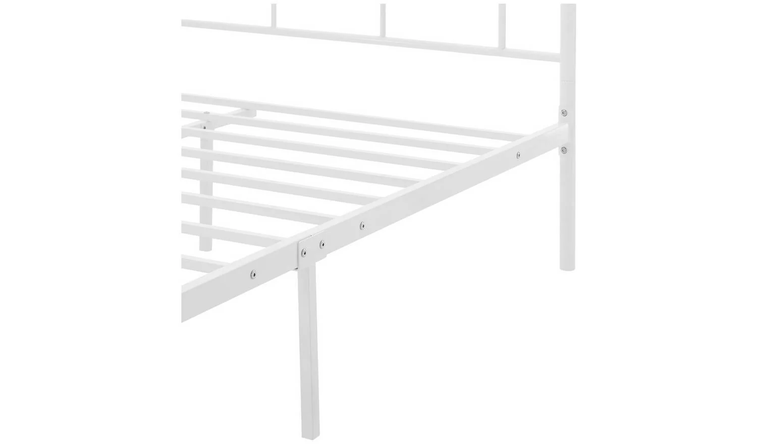 Yani Kingsize Metal Bed Frame White Modern Bedroom Furniture - Image 8