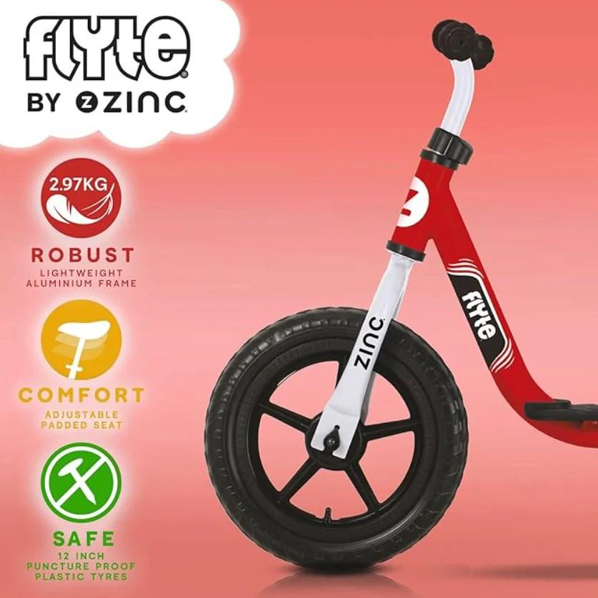ZINC Flyte Kids 12 Inch Dash Balance Bike Adjustable for Toddlers - Image 2